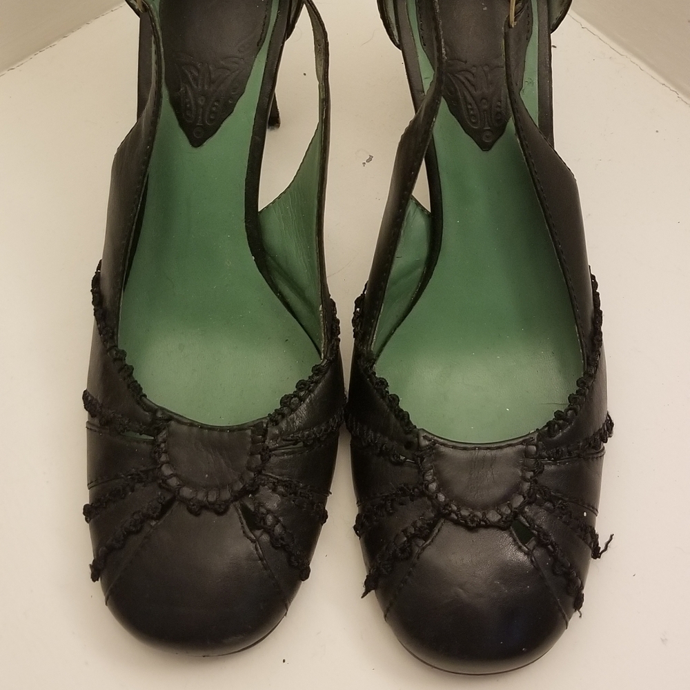 Vintage styled Hilary Radley black leather heels